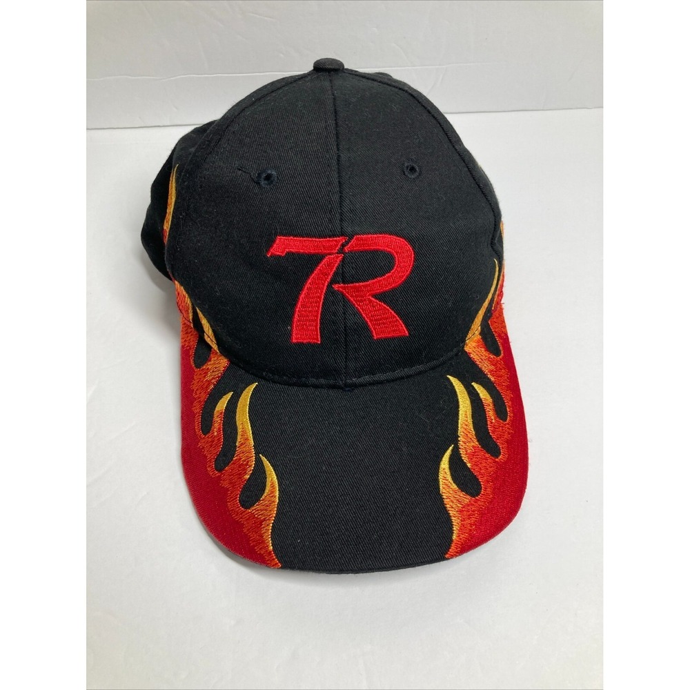 7R Boy Scouts of America Cap Hat Adult Black Red Flames Adjustable Est. 1910